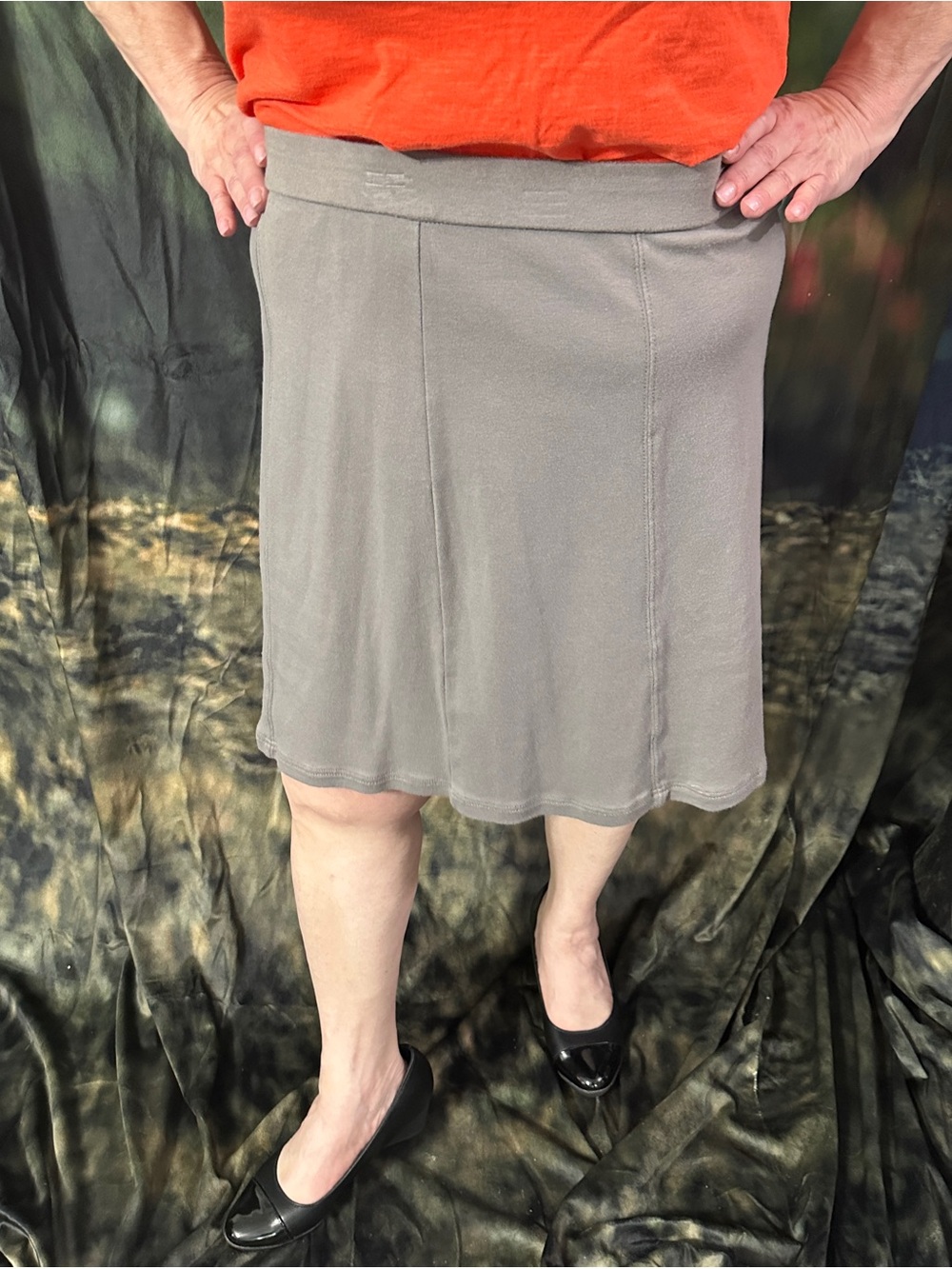 Vintage Liz Claiborne Classic A-Line Gray stretchy Women's Skirt Size Large